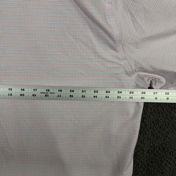 Twillory Dress Shirt Mens 18 34/35 Blue Orange Check Tailored Fit Safe Cotton - Picture 11 of 14